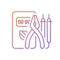 Electrician tools gradient linear vector icon. Test instruments. Ensuring optimal safety. Screwdrivers, pliers. Thin line color symbols. Modern style pictogram. Vector isolated outline drawing