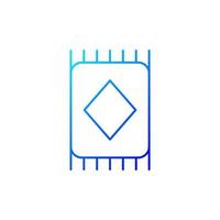 Carpet gradient linear vector icon. Floor tiles. Bedroom rug. Interior decoration. Textile products, household cloths. Thin line color symbols. Modern style pictogram. Vector isolated outline drawing
