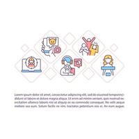 Bullying in cyberspace concept line icons with text vector