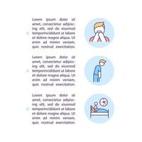 Sleep disorder from depression concept line icons with text vector