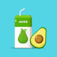 Avocado juice box with avocado icon vector