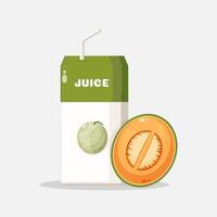 Melon juice box with melon slice icon vector