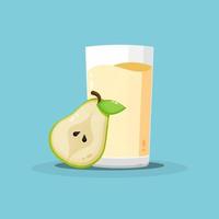 Pear juice with pear slice icon design vector