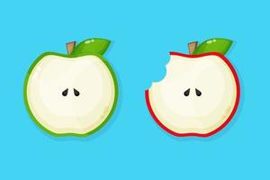 rebanada de manzana icono ilustración vector