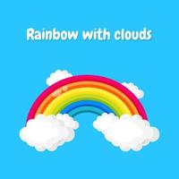Rainbow with clouds illustration vector