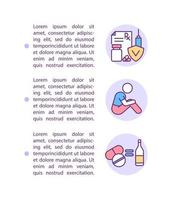 Medication for withdrawal symptom mitigation concept line icons with text. PPT page vector template with copy space. Brochure, magazine, newsletter design element. Health linear illustrations on white