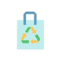 Compostable bag vector flat color icon. Solutions for recycling and reducing waste. Eco friendly, biodegradable materials use. Cartoon style clip art for mobile app. Isolated RGB illustration