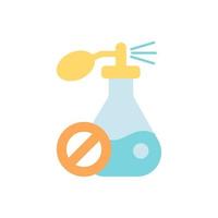 No fragrance in product vector flat color icon. Smell free label for cosmetics. Avoid common allergen. Bio product. Cartoon style clip art for mobile app. Isolated RGB illustration