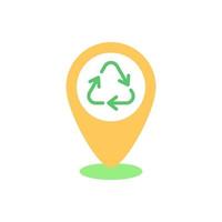Dropping off locations vector flat color icon. Place with collection bins. Landfill and recycling centers. Drop-off waste. Cartoon style clip art for mobile app. Isolated RGB illustration
