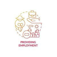 Providing employment concept icon. Carbon offsetting abstract idea thin line illustration. Caring for local communities. Sustainability initiatives. Vector isolated outline color drawing