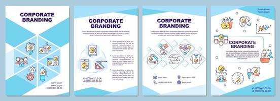 Corporate branding brochure template. Business advertising. Flyer, booklet, leaflet print, cover design with linear icons. Vector layouts for presentation, annual reports, advertisement pages