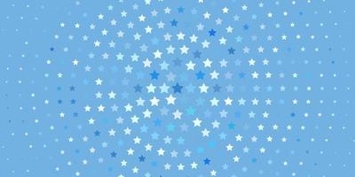 Light BLUE vector template with neon stars. Blur decorative design in simple style with stars. Pattern for new year ad, booklets.