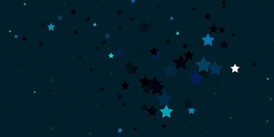 Dark BLUE vector background with colorful stars. Blur decorative design in simple style with stars. Design for your business promotion.