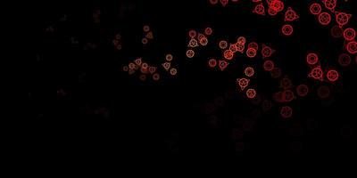 Dark Orange vector template with esoteric signs.