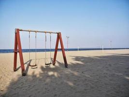 Swings on the beach of Yangyang city, South Korea photo