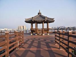 Korean traditional pavilion in Sokcho city, South Korea photo