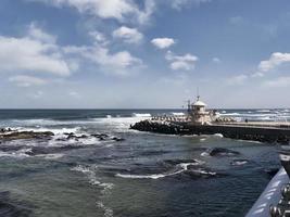 Storm om the sea from the coast in Gangneung City, South Korea photo