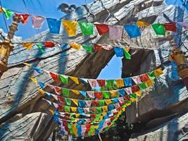 Shenzhen city China - October 2018 colorful shawls hung in the park photo