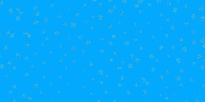 textura de doodle de vector azul claro con flores.