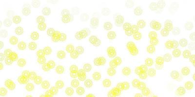 Light green, yellow vector doodle background with flowers.