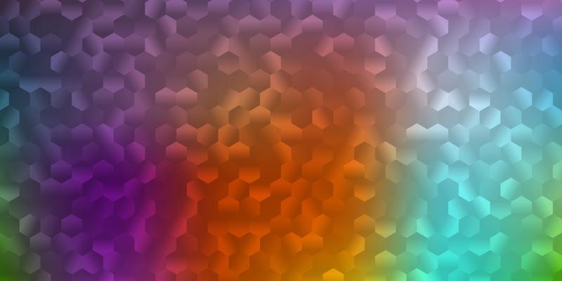 Light multicolor vector texture with colorful hexagons.