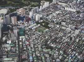 la vista a la ciudad de seúl desde el aire. Corea del Sur foto