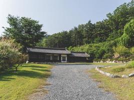 Beautiful asian house in the traditional village, South Korea photo