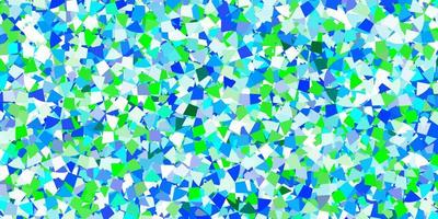 Light blue vector template with crystals, triangles.