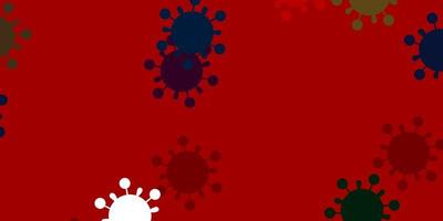 Light green, red vector backdrop with virus symbols.