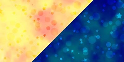 Vector backdrop with circles, stars. Abstract illustration with colorful shapes of circles, stars. Texture for window blinds, curtains.