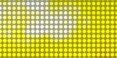 Light Yellow vector pattern with circles. Illustration with set of shining colorful abstract spheres. Design for your commercials.