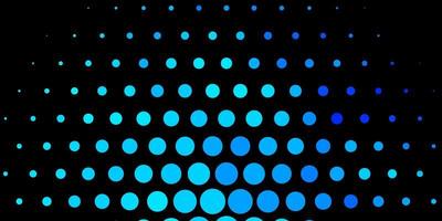 Dark BLUE vector backdrop with dots. Abstract colorful disks on simple gradient background. Pattern for wallpapers, curtains.