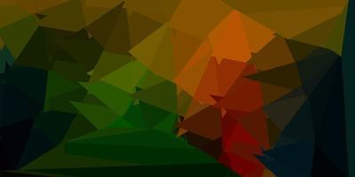 Dark green, red vector gradient polygon texture.