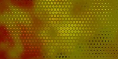 Dark Yellow vector backdrop with circles. Abstract decorative design in gradient style with bubbles. Pattern for websites, landing pages.