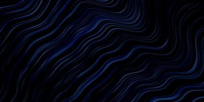 Dark BLUE vector pattern with curves. Colorful illustration in abstract style with bent lines. Best design for your ad, poster, banner.