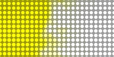 Telón de fondo de vector amarillo claro con círculos. diseño decorativo abstracto en estilo degradado con burbujas. patrón para sitios web, páginas de destino.