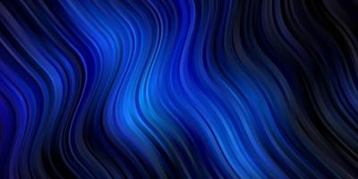 Dark BLUE vector backdrop with curves. Brand new colorful illustration with bent lines. Pattern for ads, commercials.