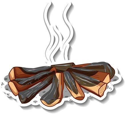 A sticker template with Campfire isolated