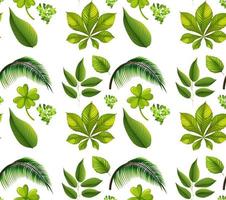 Seamless pattern with many different plants on white background vector