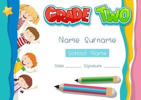 Grade two diploma or certificate template vector