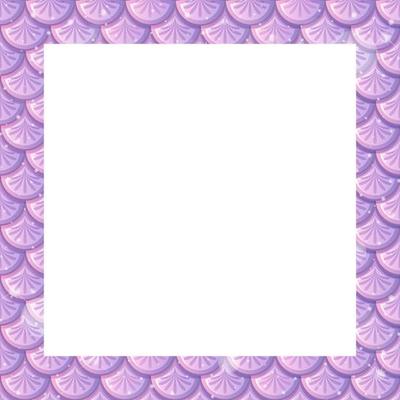 Blank pastel purple fish scales frame template