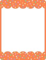 Plantilla de banner de marco de rizo naranja vacío vector