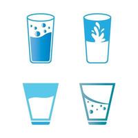 Drink glass logo images vector