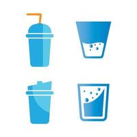 Drink glass logo images vector