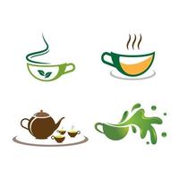 Tea cup logo images vector