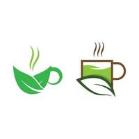 Tea cup logo images vector