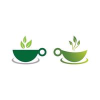 Tea cup logo images vector