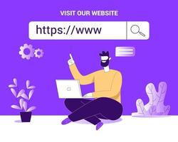 Visite nuestro vector de concepto de ilustración de sitio web