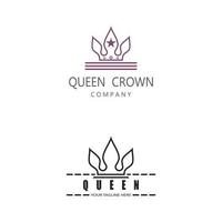 Royal King Queen Crown Elegant Luxury logo design vector