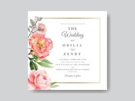 Romantic Floral Wedding Invitation Card vector